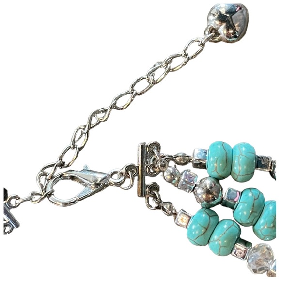 Handmade 3 Strand Crystal Bead Statement Necklace - Picture 5 of 11